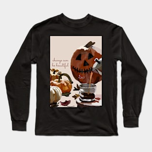 Pumpkin halloween illustration Long Sleeve T-Shirt